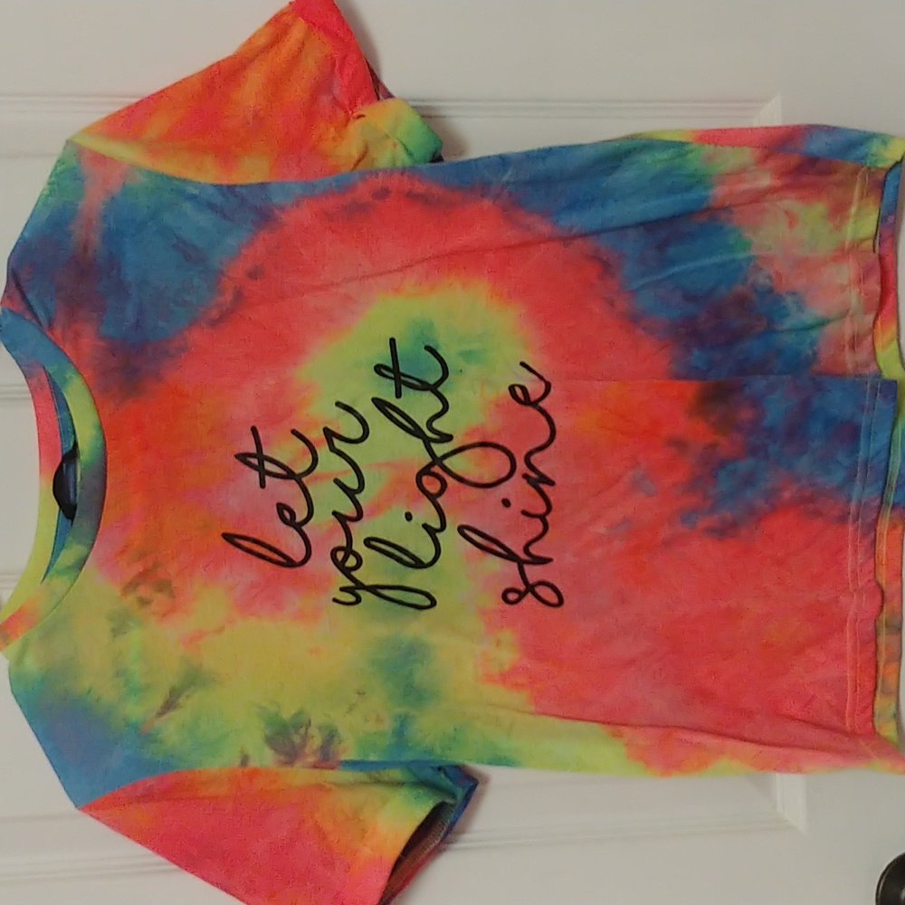Shein Tie Dye "let you light shine" T-Shirt
